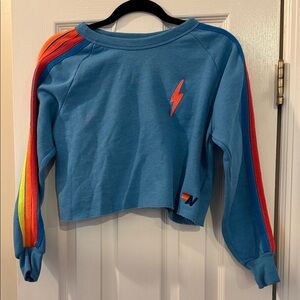 Aviator nation, blue striped sweatshirt